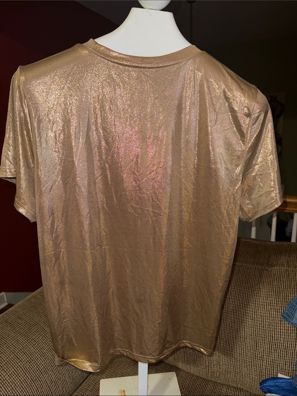 Metallic Gold Short-Sleeve Shirt